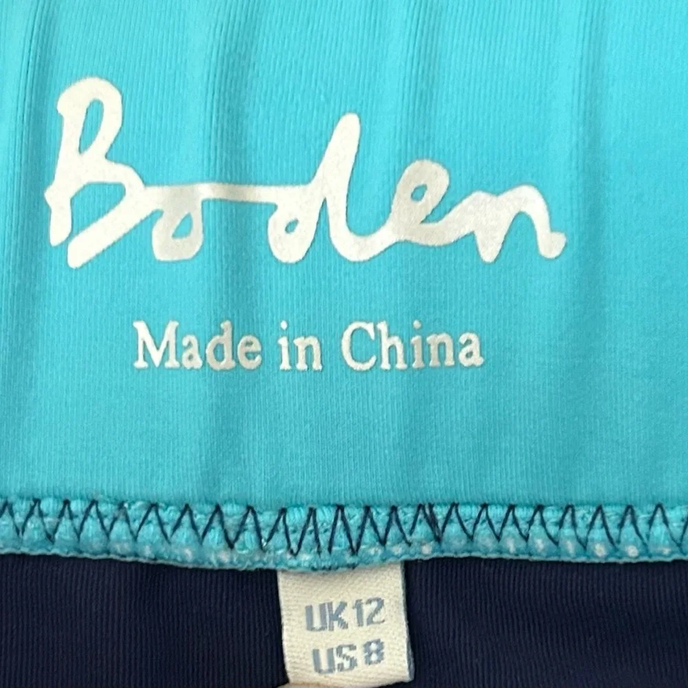 Boden Women’s Tennis Skort Size 8 Blue Teal Colorblock Athletic Pickleball Golf